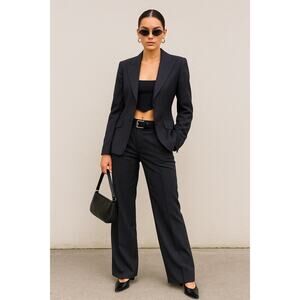 Dolce & Gabbana D&G Y2K Black Pink Pinstripe Blazer 38 Tailored Satin Lined